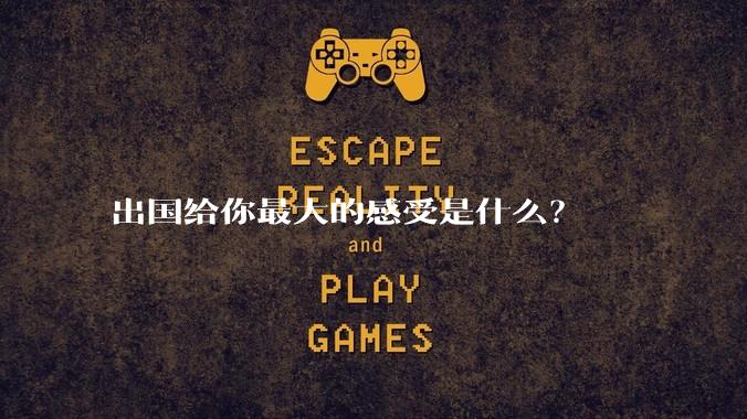 出国给你最大的感受是什么？